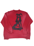 "Devil Girl" Ripped Sun Faded Crewneck sweater