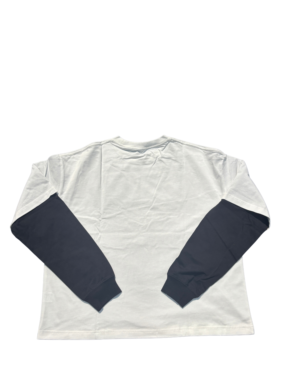 'Last Witness" Layered Contrast Sleeve Cotton T-Shirt