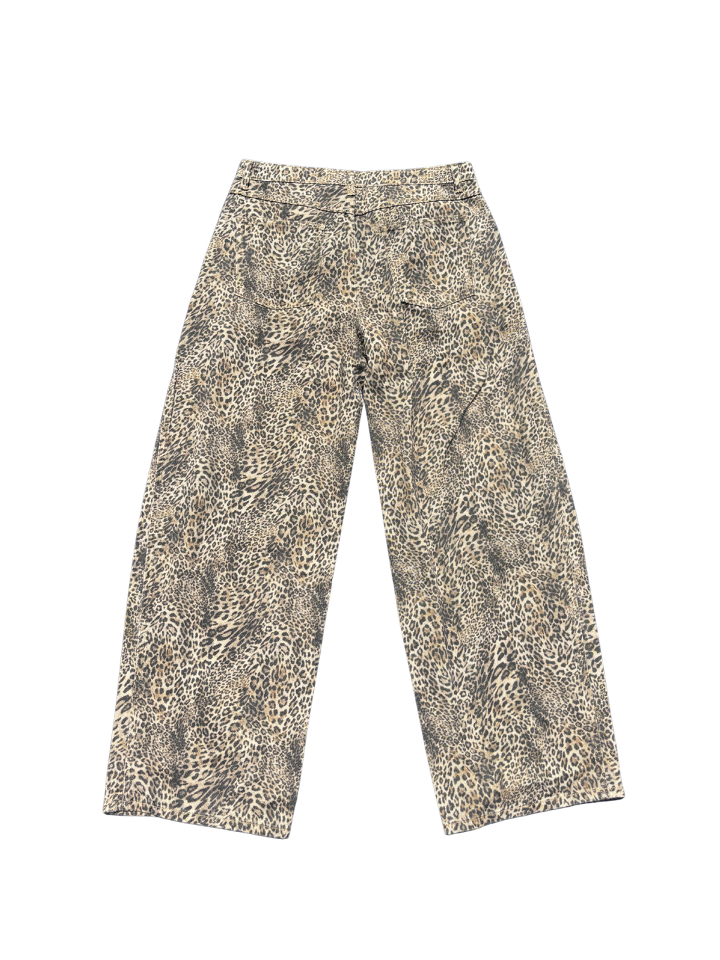 "GYS" Vintage Wash Leopard Wide Leg Jeans