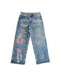 "GYS" Vintage Wash Baggy Denim Jeans