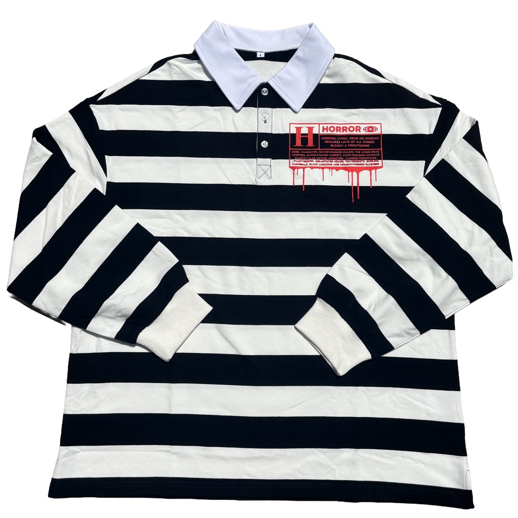 "My Judgment Day" stripped polo long sleeve