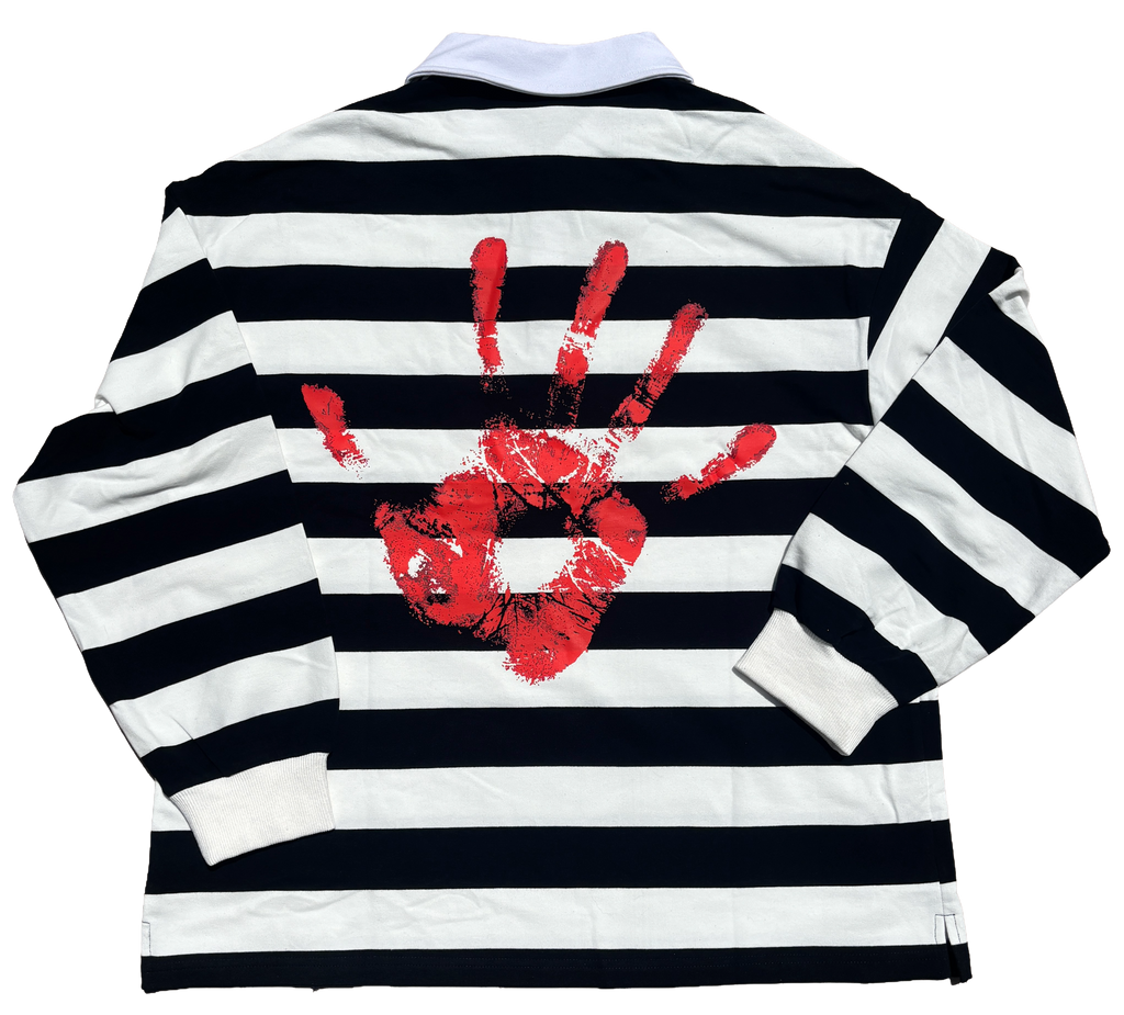 "My Judgment Day" stripped polo long sleeve