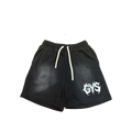 "GYS" Sun Fade Raw Edge Cotton Shorts