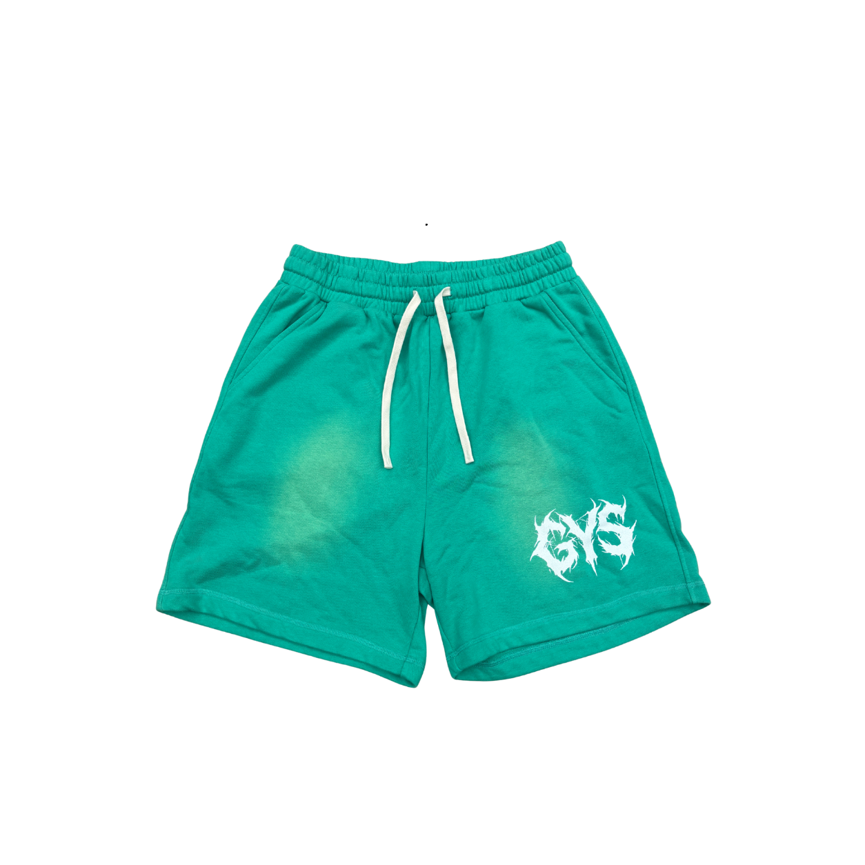 "GYS" Sun Fade Raw Edge Cotton Shorts
