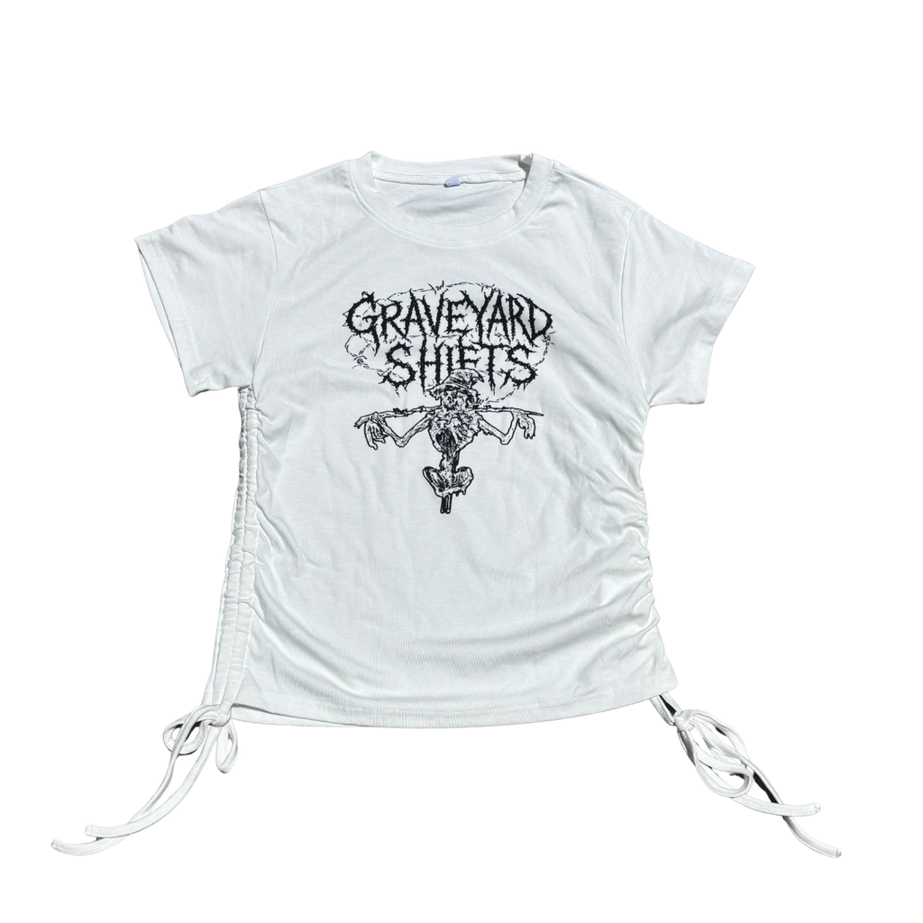 Women's Drawstring T-Shirt (White)